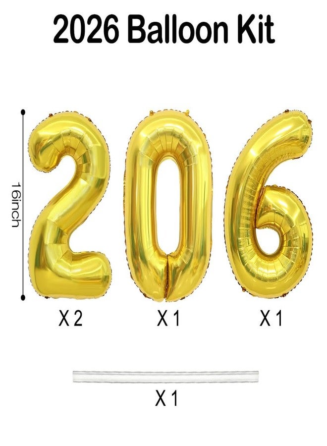 ChicQuench 2026 Balloons, 2026 Number Balloons, 2026 Gold Balloon, Foil Graduation Balloon for 2026 Graduation Decorations Class of 2026 New Year Anniversary Birthday Home Office Party Supplies Decor, 16 Inch - Image 2